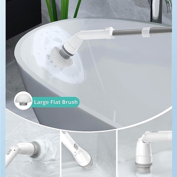 New Electric Spin Scrubber Cordless Adjustable Extension Arm 4 Cleaning Heads - Picture 3 of 6